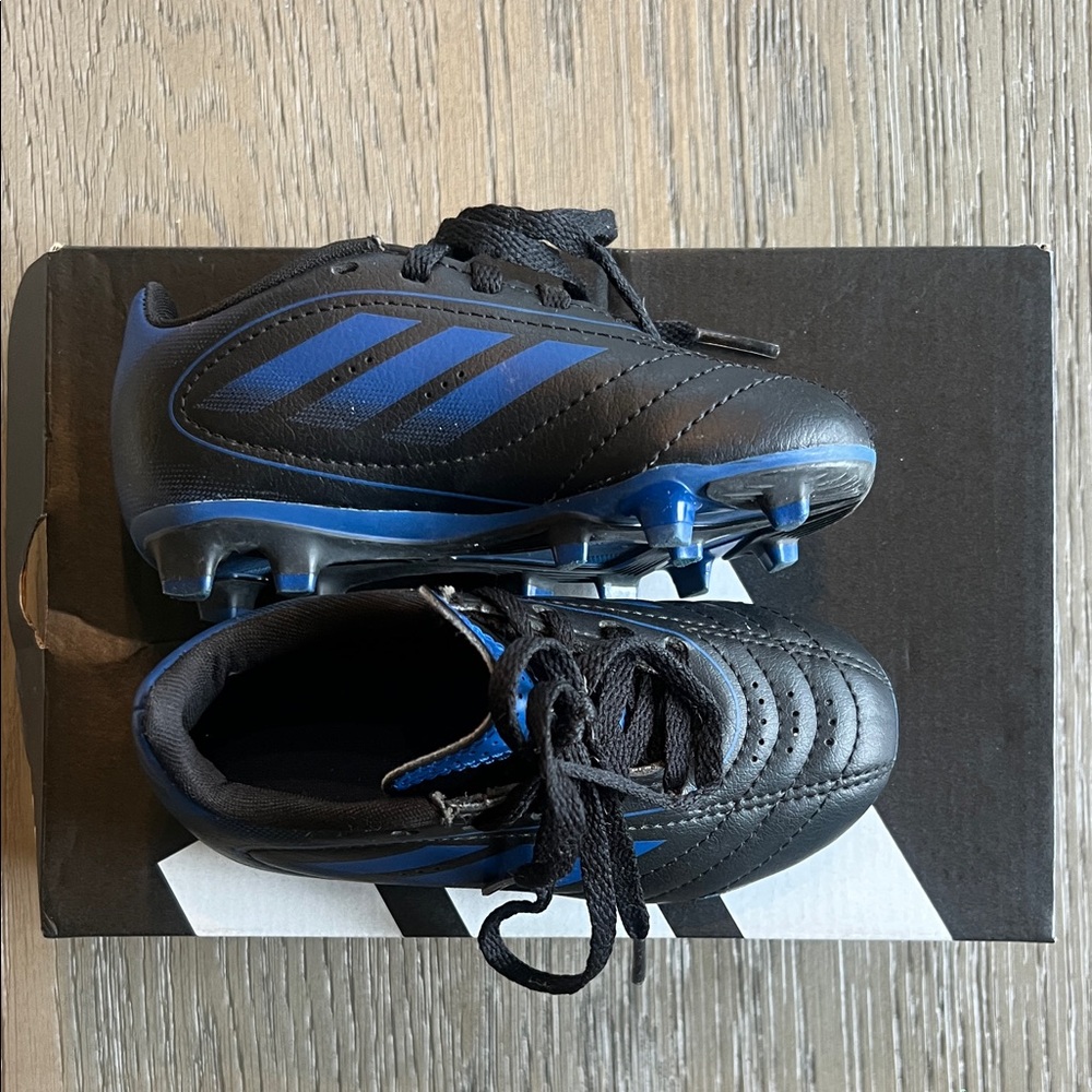 Adidas Goletto Black and Blue Kids Soccer Cleats